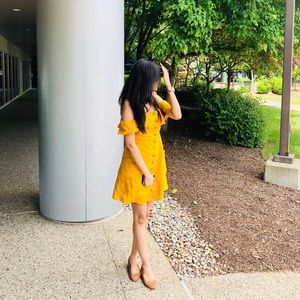 Bright sunshine yellow dress